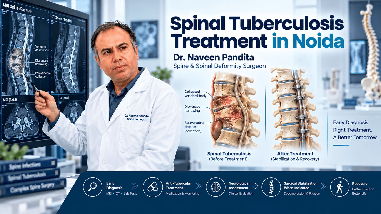 Spinal Tuberculosis Treatment in Noida | Dr Naveen Pandita, complex spine and spinal deformity surgeon