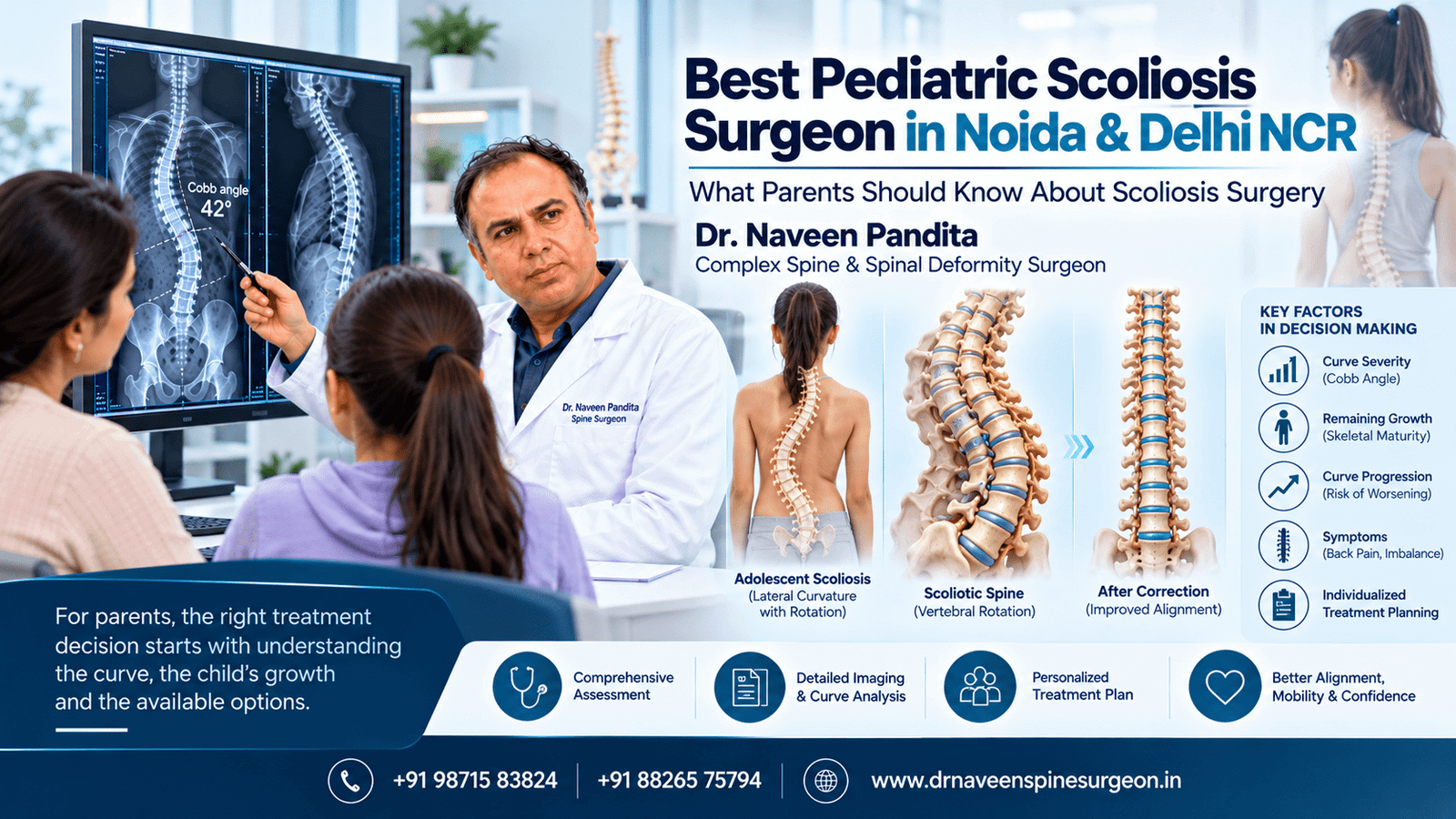 Best Pediatric Scoliosis Surgeon in Noida and Delhi NCR | Dr Naveen Pandita